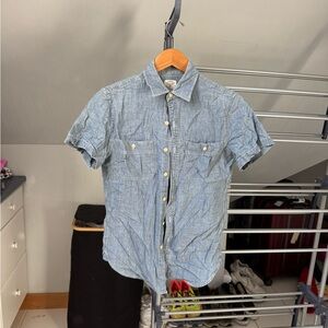 J. Crew Light Blue Short-Sleeve Chambray Button-Down Shirt